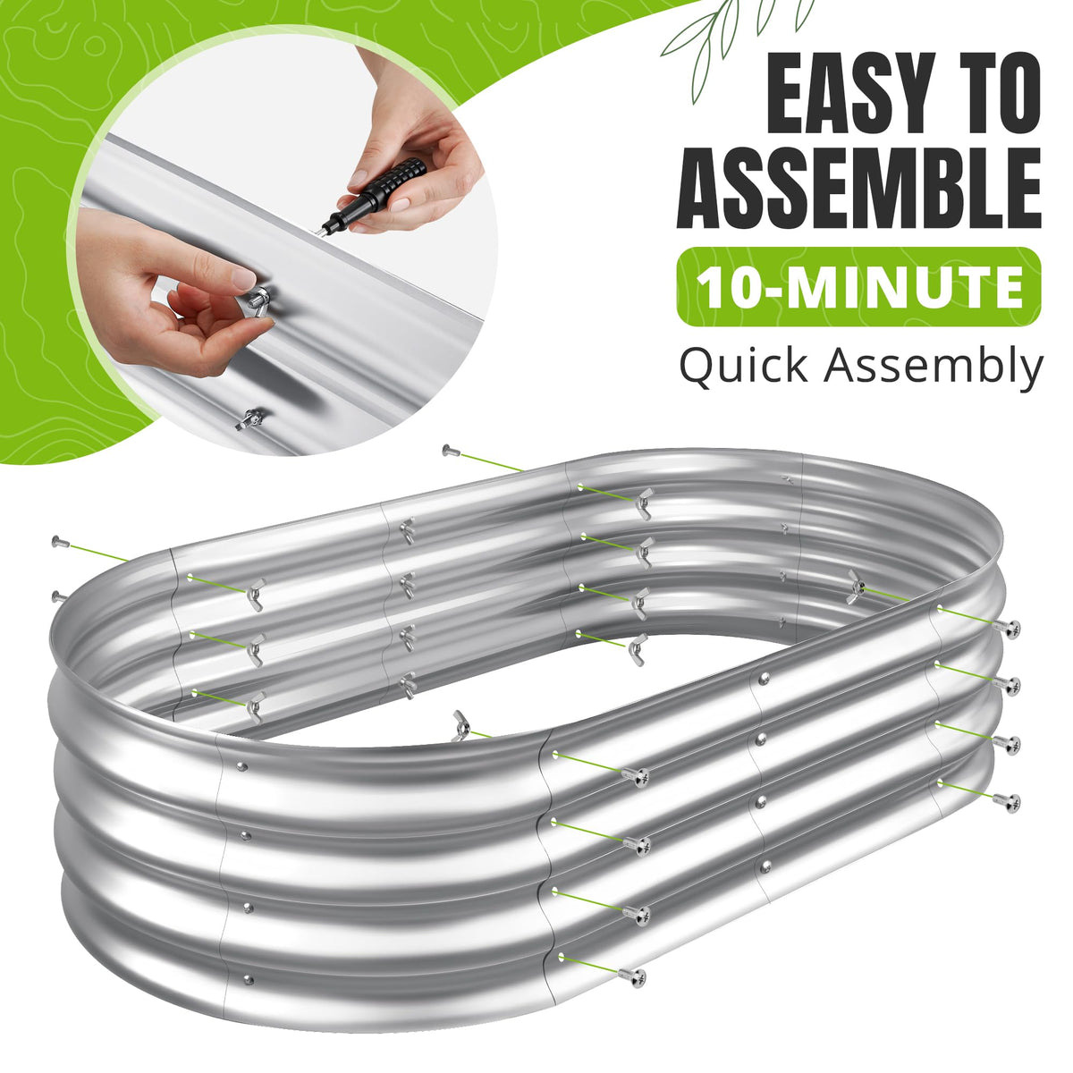 Sponvatt galvanized metal walls emphasize rust-proof durability for all seasons.