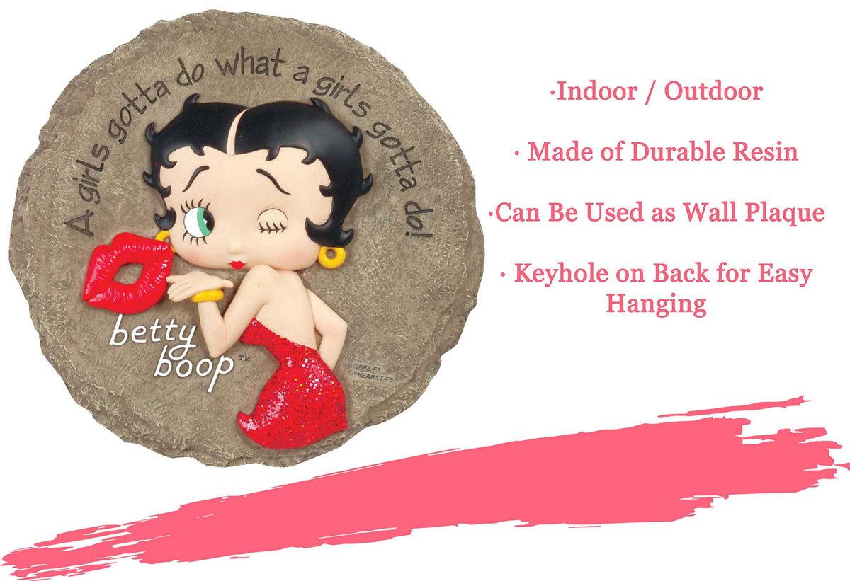 Hand-painted Betty Boop details brighten any home or garden.