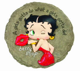 Spoontiques Betty Boop stepping stone with hand-sculpted resin detail for outdoor charm.