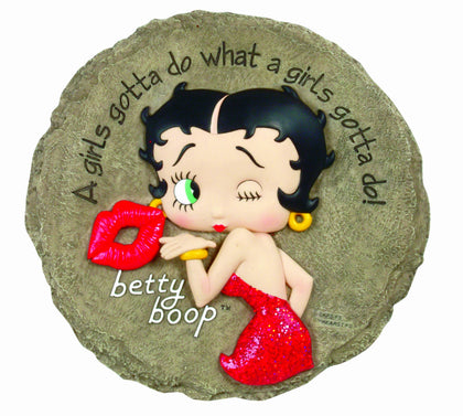 Spoontiques Betty Boop stepping stone with hand-sculpted resin detail for outdoor charm.