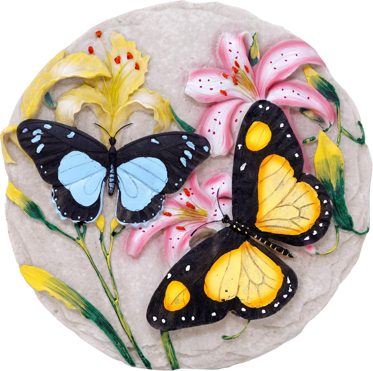 Spoontiques butterfly stepping stone for garden with vibrant colors and welcoming charm.