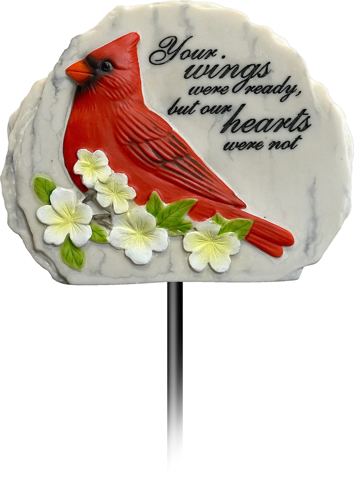 Spoontiques Cardinal Memorial garden stake adds color to outdoor decor.