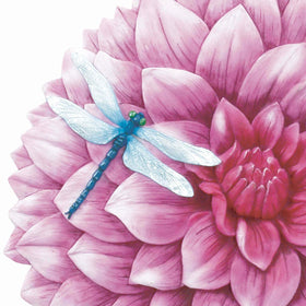Spoontiques Dahlia Stepping Stone with mossy accents for garden charm