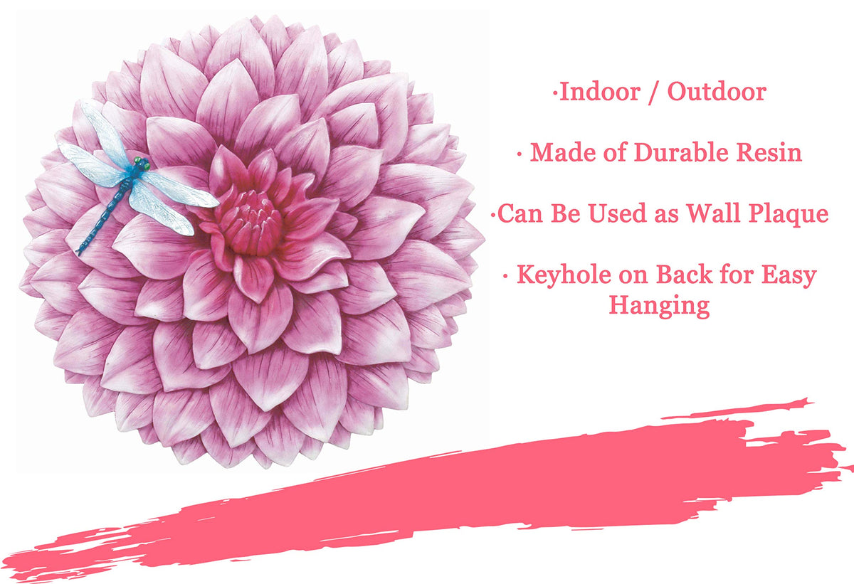 Spoontiques Dahlia Stepping Stone used as wall plaque for decorative focus