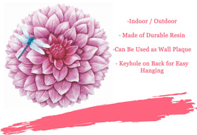 Spoontiques Dahlia Stepping Stone used as wall plaque for decorative focus