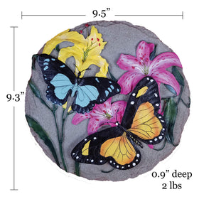 Spoontiques hand-painted garden stone adds color and warmth to paths or flower beds.