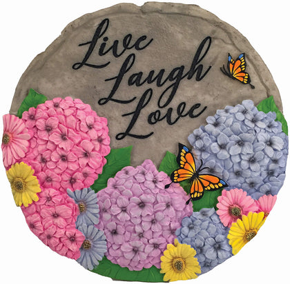 Spoontiques multicolored stepping stone Live Laugh Love ideal for outdoor decor