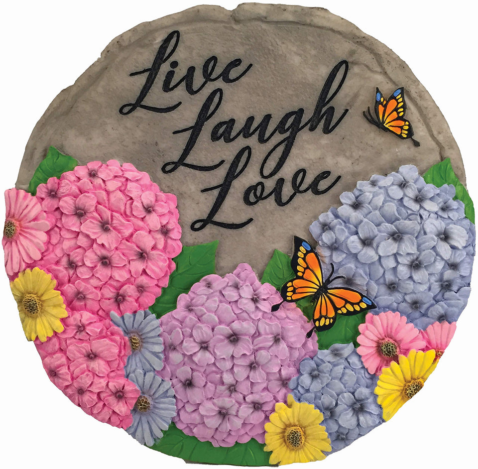 Spoontiques multicolored stepping stone Live Laugh Love ideal for outdoor decor