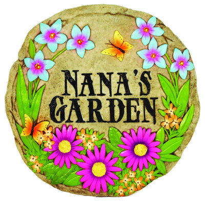 Spoontiques Nana's Garden stepping stone front view adds cheerful curb appeal