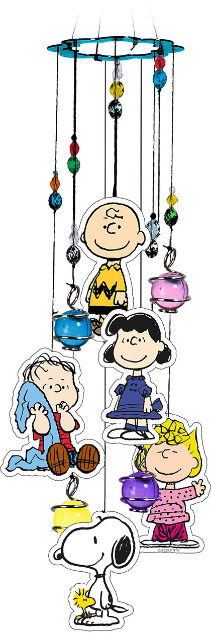 Spoontiques Peanuts Wind Chime with peanut figurines adds charming yard ambience and gentle melodies.