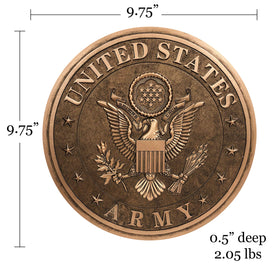 Spoontiques U.S. Army stepping stone with wall-mount hardware for indoor display.