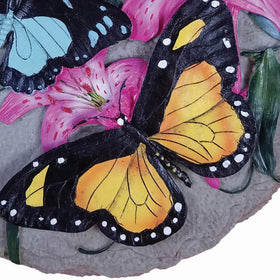 Spoontiques wall-hanging stone plaque with back hardware for indoor or porch display.