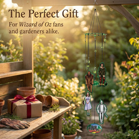 Spoontiques metal wind chime features classic Wizard of Oz motif for garden appeal.