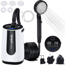Spopal portable shower with stand for easy camping setup and stability
