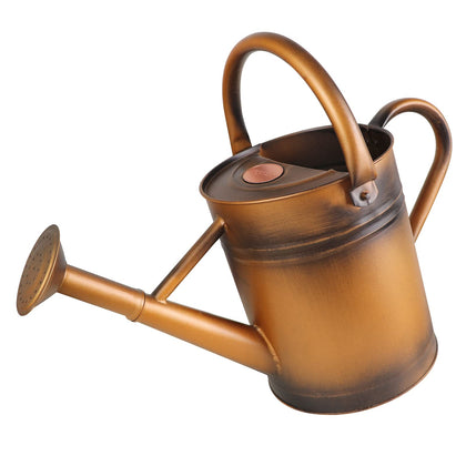 Sporgard 1-gallon metal watering can with sprinkler head for even garden watering.