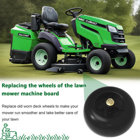 Sporthfish 753-04856A deck wheels installed on a mower in use