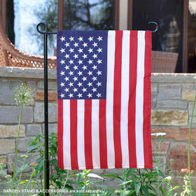 Sports Flags Pennants Company screen-printed USA stars and stripes visible on both sides.