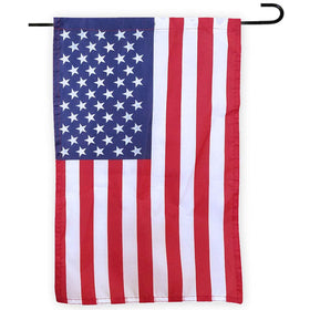 Sports Flags Pennants Company USA garden flag with stars and stripes for outdoor display.