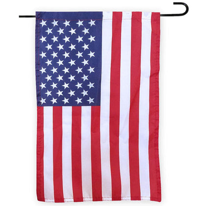 Sports Flags Pennants Company USA garden flag with stars and stripes for outdoor display.
