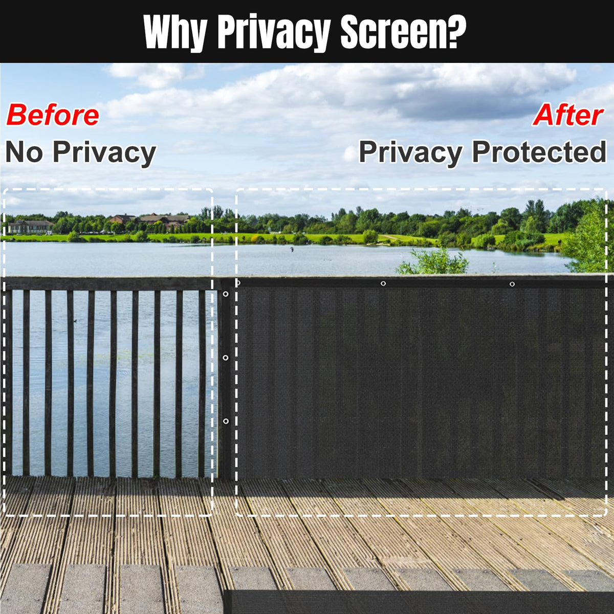  SPORTYOUTH 3 ft by 50 ft privacy screen stretched along fence line