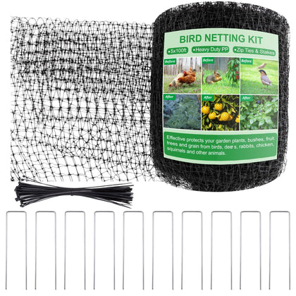 SPORTYOUTH bird netting spread over garden beds to deter birds and protect crops.