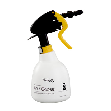 Sprayers Plus 801 Acid Trigger Sprayer bottle designed for muriatic acid applications and spot treatments.