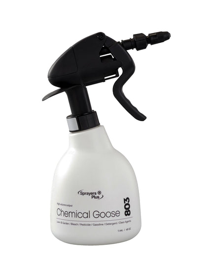 Sprayers Plus 803 handheld sprayer front view shows durable, leak-resistant design.