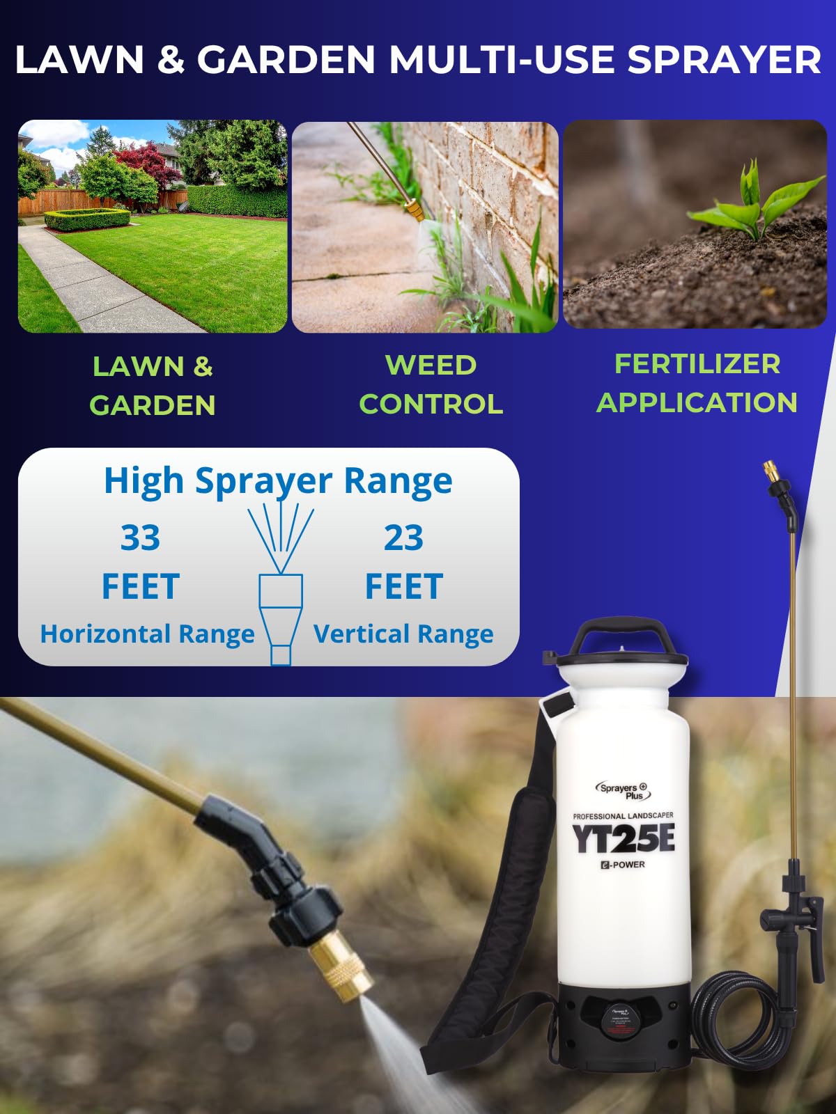 Sprayers Plus YT25E Viton seals highlight durable chemical resistance for various mixtures.