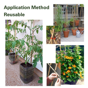 Sprigra bamboo stakes easy-ground-insert design for quick setup in soil.