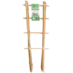 Sprigra bamboo trellis stand setup showing a sturdy 2ft stake system for climbing plants