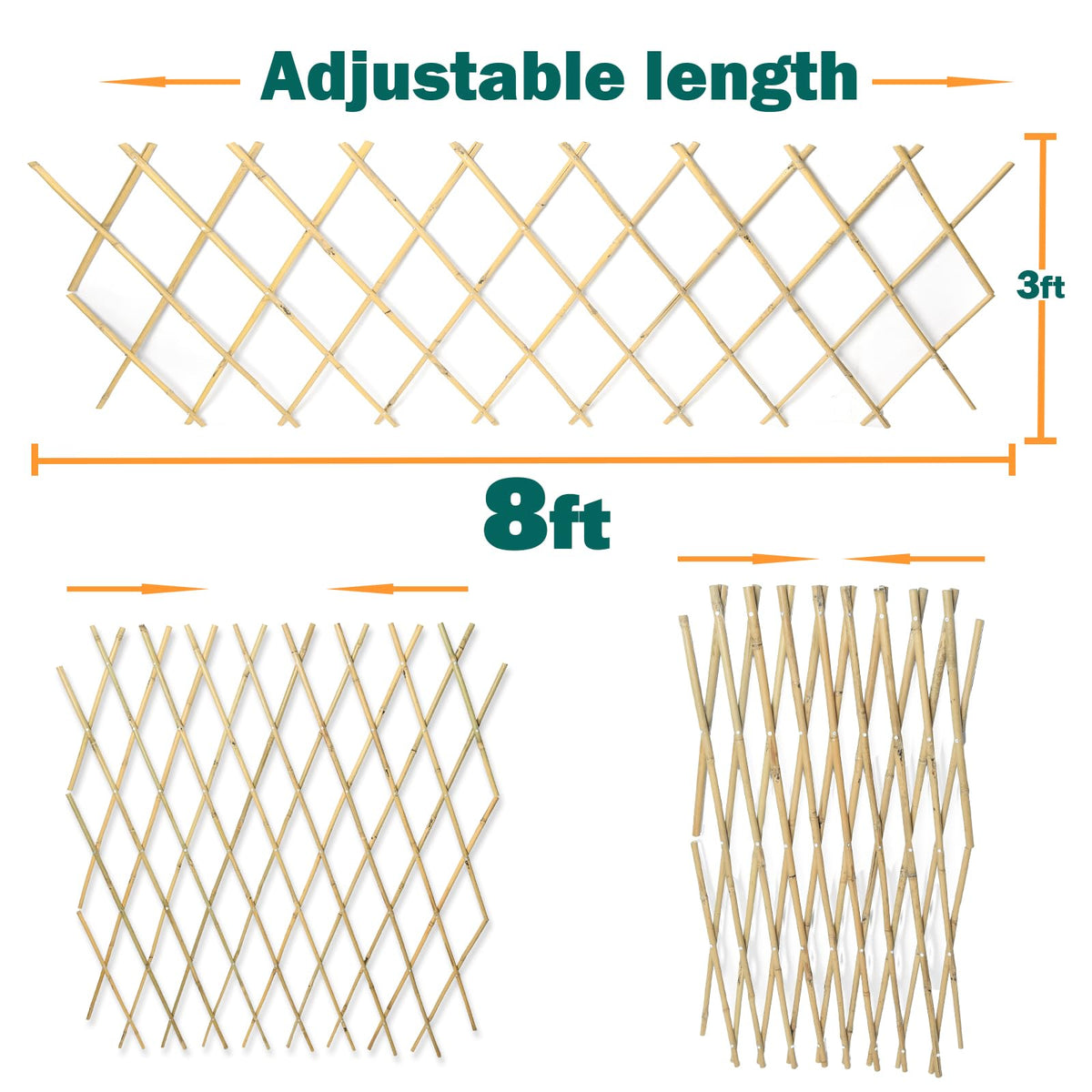 Sprigra bamboo trellis in closed form for compact storage and transport.
