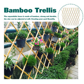 Sprigra bamboo lattice with galvanized nails for secure outdoor setup.