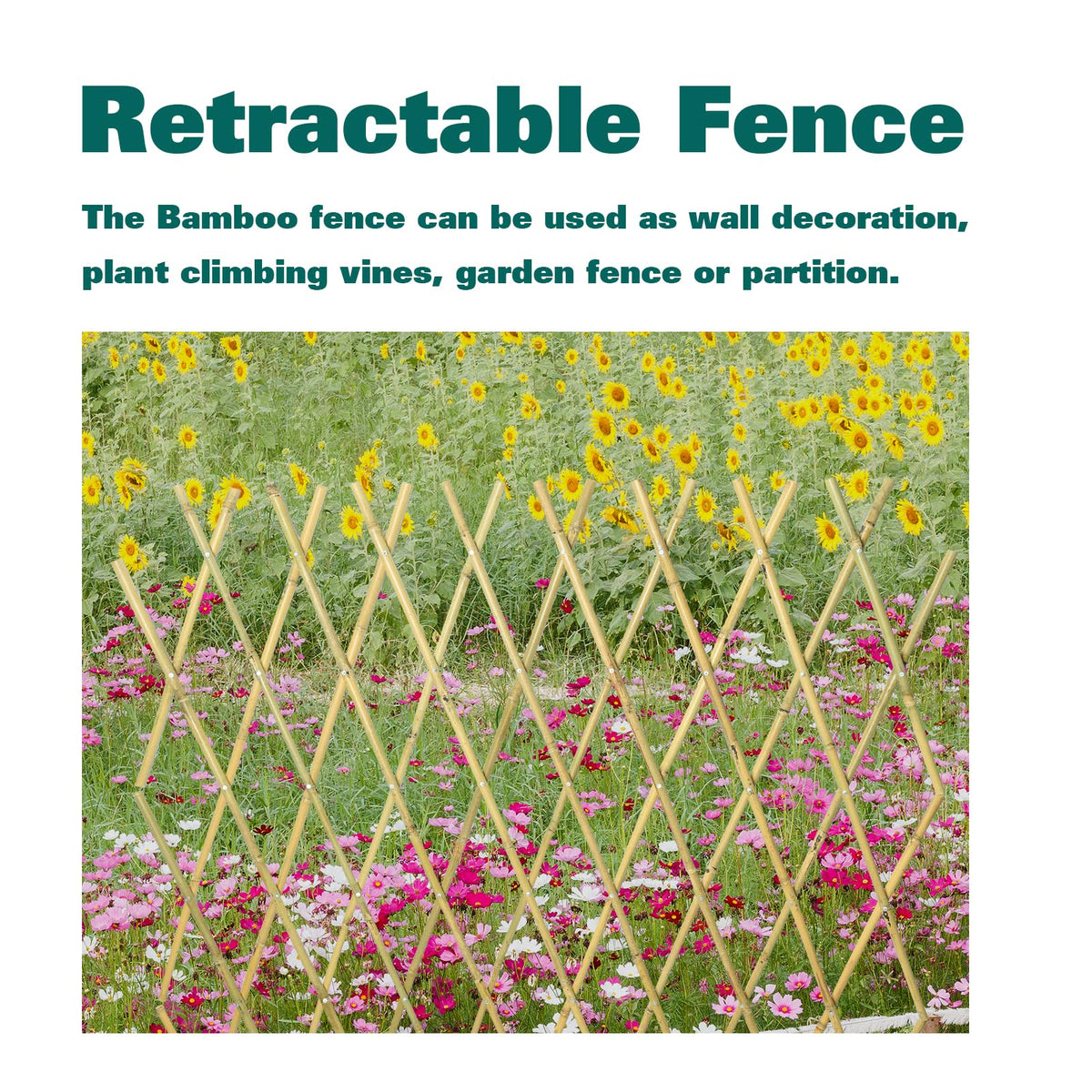 Sprigra bamboo fence suitable for garden, patio, and backyard edging.