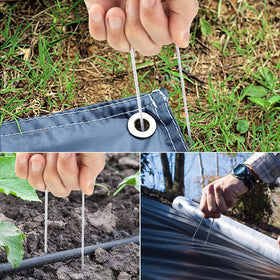 Sprigra irrigation-hose anchor keeps hoses from shifting during use.