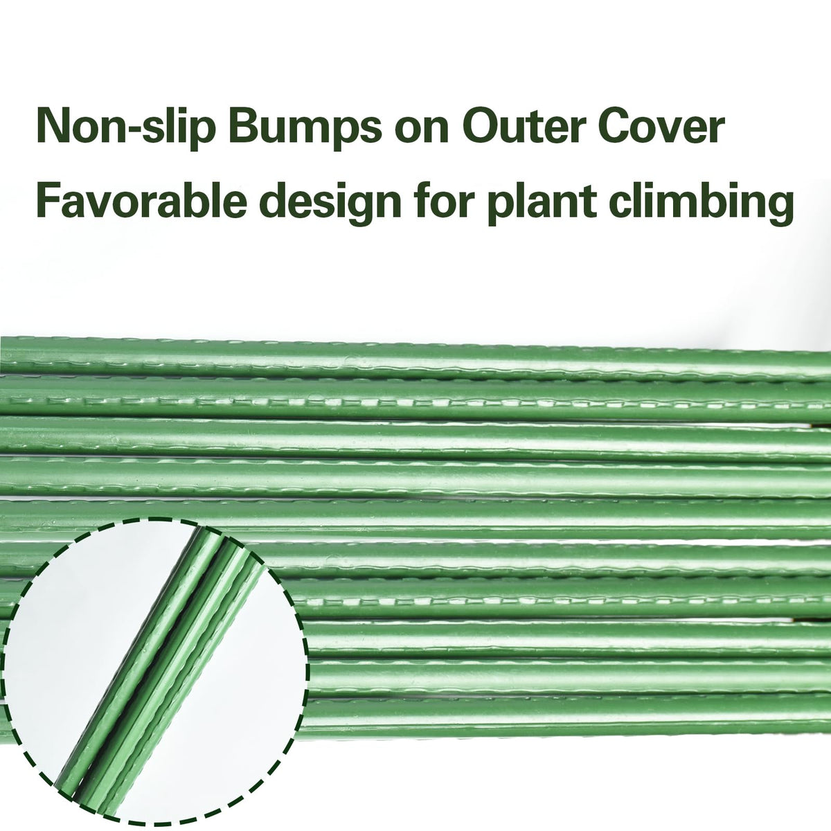 Sprigra rust-resistant coating protects stakes against weathering.