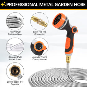 SPRIKIR metal hose 50 ft kink-free nozzle prevents tangled watering sessions.