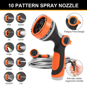 SPRIKIR metal hose 50 ft with 3/4-inch fittings for secure connections.