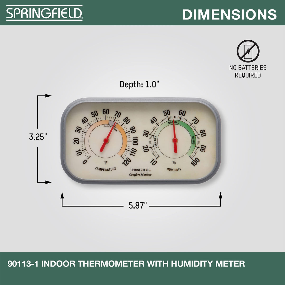 Springfield Color Track humidity meter wall mount setup in a bright room.