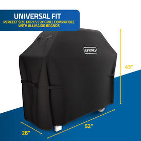 SPRINKS grill cover close-up shows durable Oxford 600D fabric