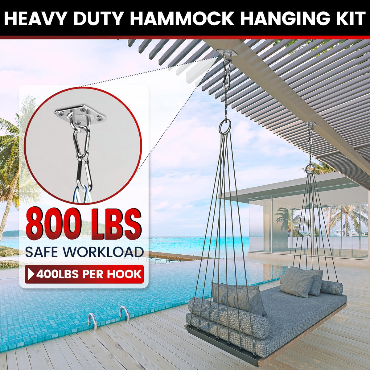 Sprookber heavy-duty ceiling hook with 6mm steel for durable suspensions