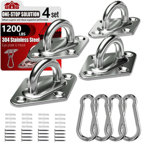 Sprookber pad eye snap hook in stainless steel for durable hammock mounting.
