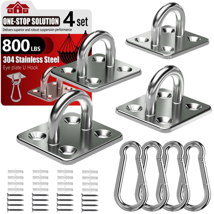 Sprookber pad eye snap hooks in stainless steel showing rust-resistant finish for outdoor use