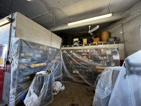 SPROS floor protection film catches drips while painting or sanding.
