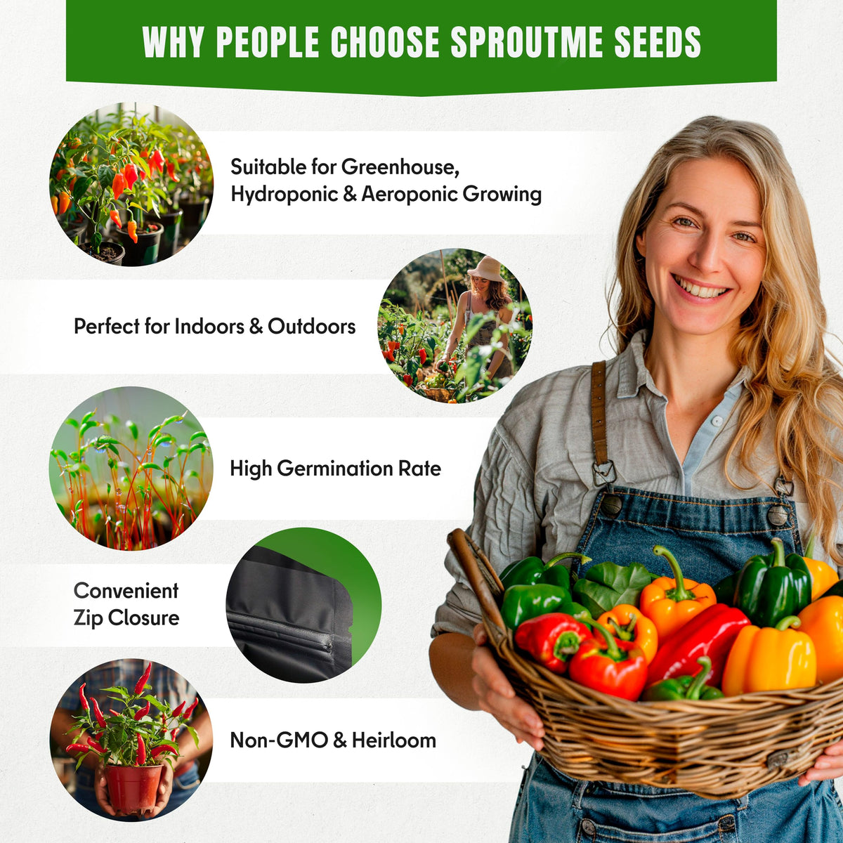 SPROUTME SEEDS Hungarian Hot Wax red-ripe peppers highlight peak flavor and heat.