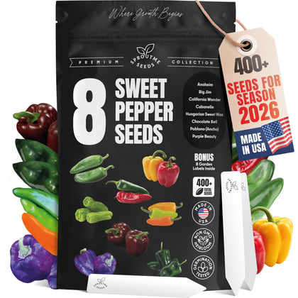 SproutMe Seeds California Wonder pepper seeds for reliable, sweet peppers from home gardens.