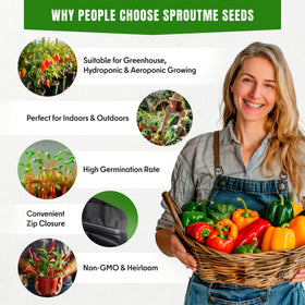 SproutMe Seeds Poblano pepper seeds for roasting and mild, versatile dishes.