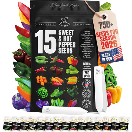 SPROUTME SEEDS Sweet & Hot Pepper Pack cover, ideal for planning a diverse home garden.