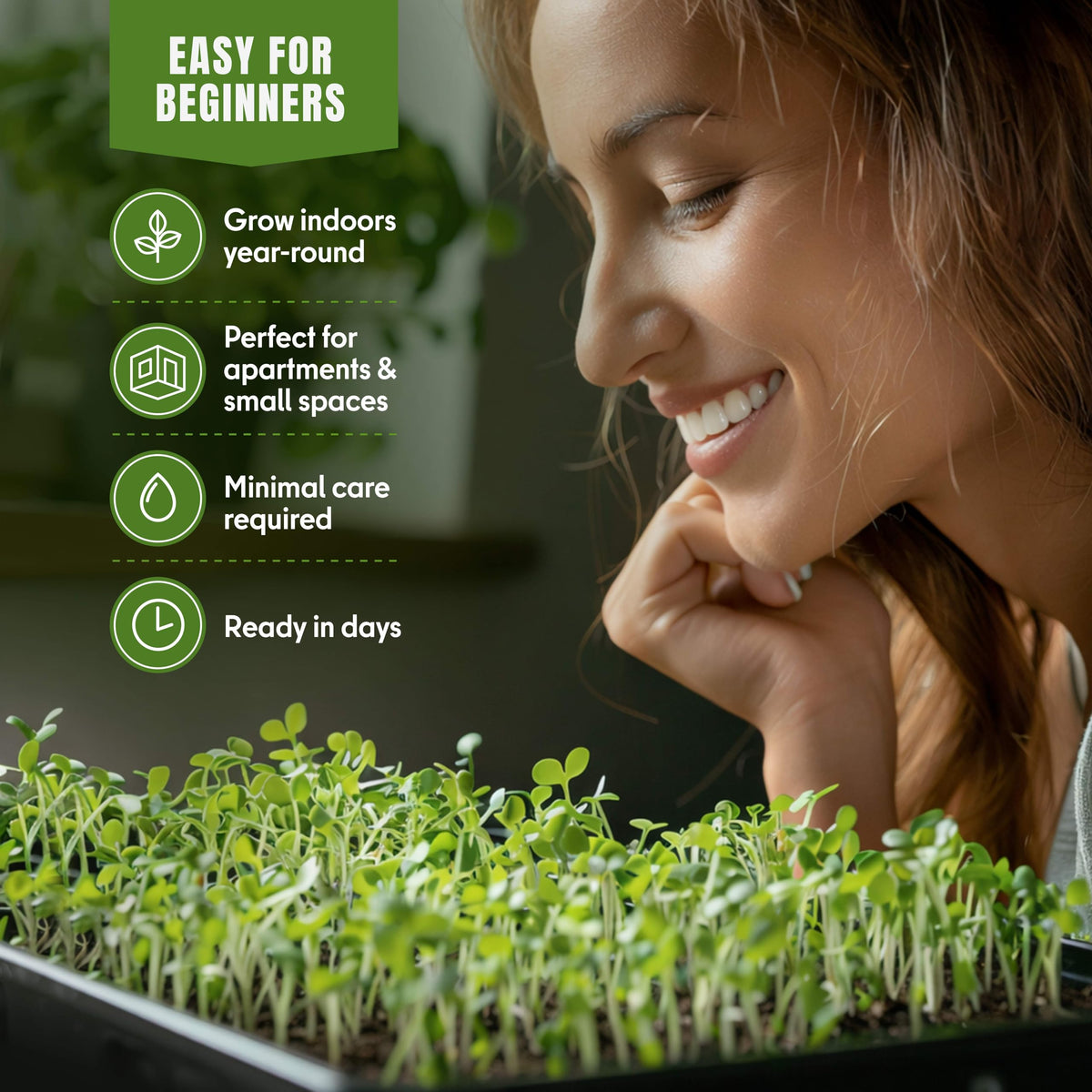 SproutMe Seeds pea sprouts deliver crunchy, sweet accents for salads
