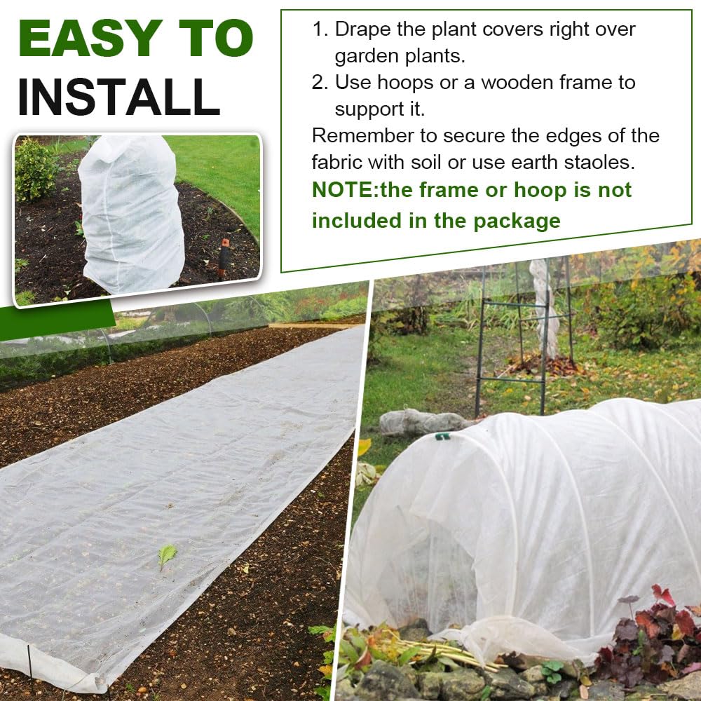 Sprthrd cover secured with hoops over raised bed for stable coverage.