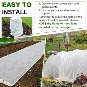 Sprthrd cover secured with hoops over raised bed for stable coverage.